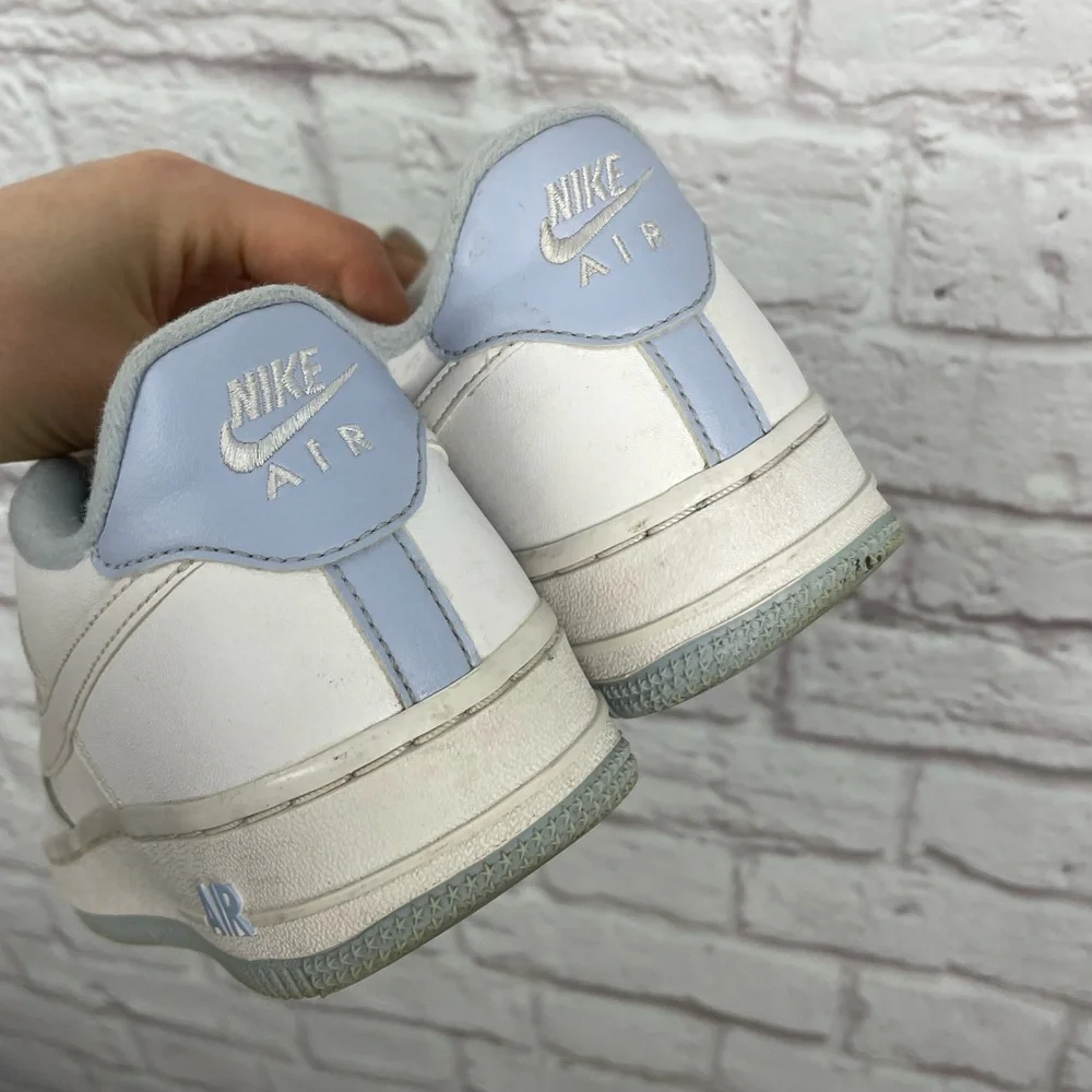 Nike Air Force 1s Baby Blue & White Sneakers Size 37.5/Youth 4